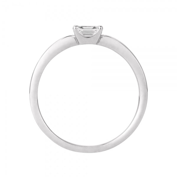 ダイヤモンド プラチナリング(0.3カラット/Dカラー/VVS1/エメラルドカット/一粒/4月誕生石/GIAグレーディングレポート付き)《JRGD1405》