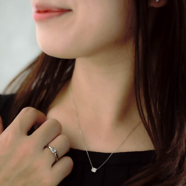 ダイヤモンド プラチナリング(0.3カラット/Dカラー/VVS1/エメラルドカット/一粒/フクリン/4月誕生石/GIAグレーディングレポート付き)《JRGD1407》