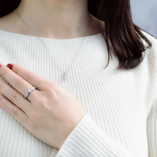 ダイヤモンド PTネックレス(0.3カラット/Dカラー/IF(インターナリーフローレス)/プリンセス/一粒/4月誕生石/GIAグレーディングレポート付き)