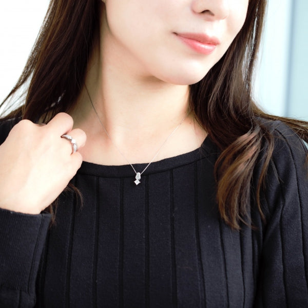 ダイヤモンド PTネックレス(0.3カラット/Dカラー/IF(インターナリーフローレス)/プリンセス/一粒/4月誕生石/GIAグレーディングレポート付き)《JPDD1489》