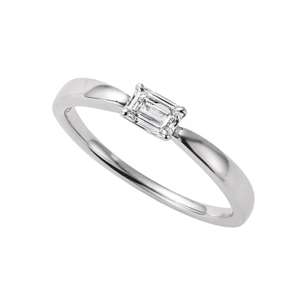 ダイヤモンド プラチナリング(0.3カラット/Dカラー/VVS1/エメラルドカット/一粒/4月誕生石/GIAグレーディングレポート付き)《JRGD1405》