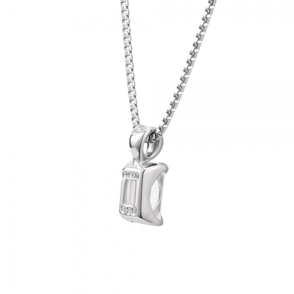 ダイヤモンド プラチナネックレス(0.3カラット/Dカラー/VVS1/エメラルドカット/一粒/4月誕生石/GIAグレーディングレポート付き)《JPDD1406》