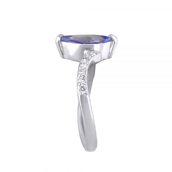タンザナイト/ダイヤモンド PTリング(マーキス/12月誕生石)《WRGN3337》