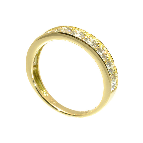 ダイヤモンド K18リング(計1.0カラット/Jカラー/I/Good/ハーフエタニティ/4月誕生石)《BRGD9870W》