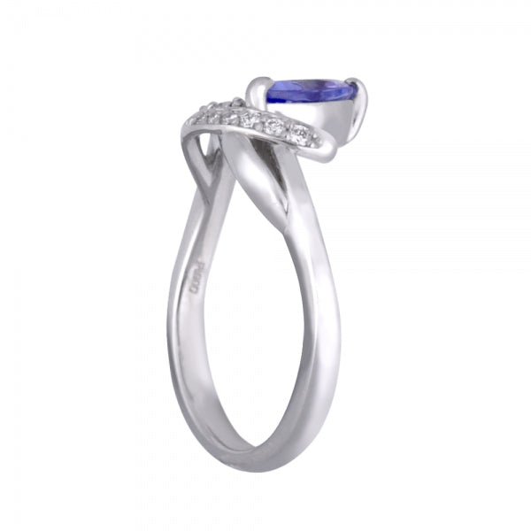タンザナイト/ダイヤモンド PTリング(ペアシェイプ/12月誕生石)《WRGN3344》