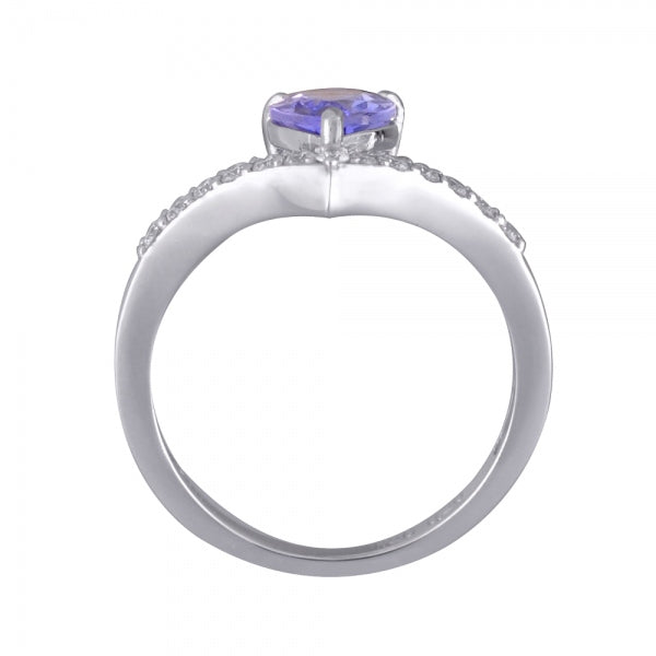 タンザナイト/ダイヤモンド PTリング(ペアシェイプ/12月誕生石)《WRGN3345》