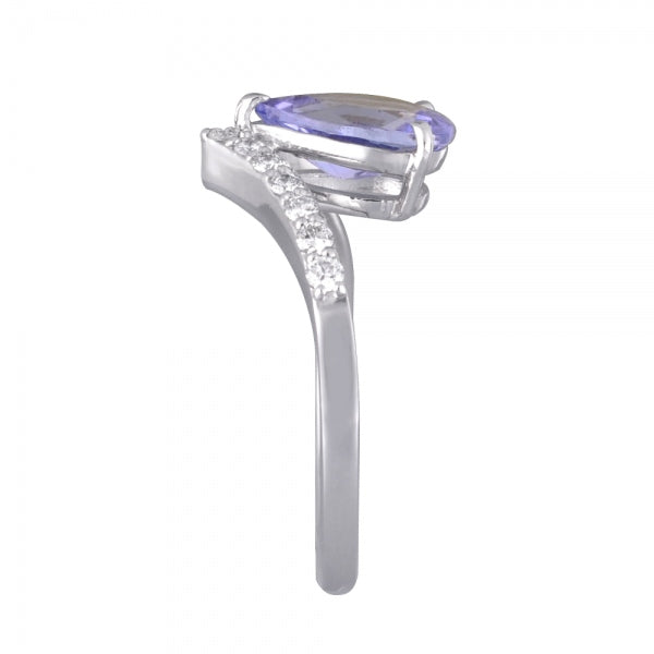 タンザナイト/ダイヤモンド PTリング(ペアシェイプ/12月誕生石)《WRGN3345》