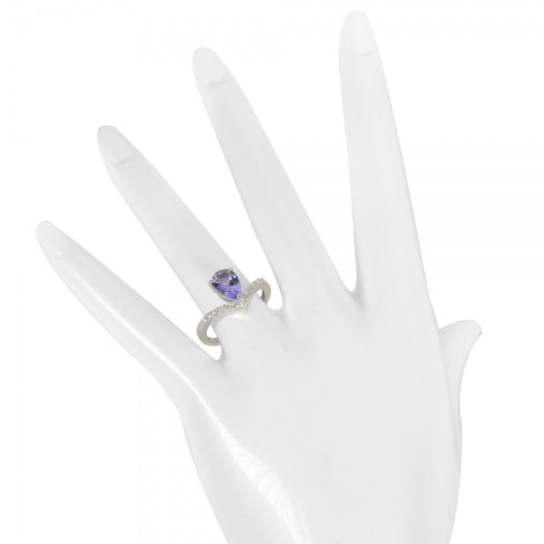 タンザナイト/ダイヤモンド PTリング(ペアシェイプ/12月誕生石)《WRGN3345》