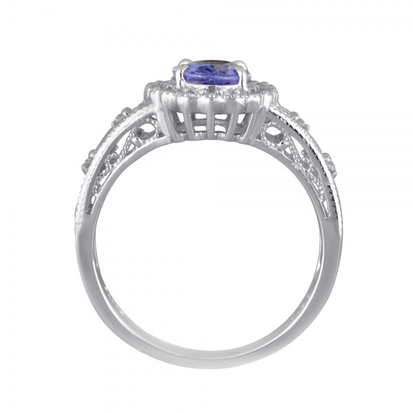 タンザナイト/ダイヤモンド プラチナリング(オーバル/12月誕生石)《WRGN3349》