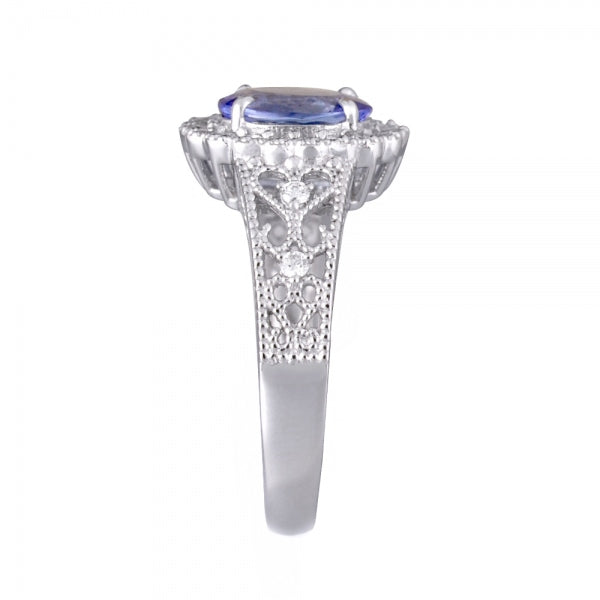 タンザナイト/ダイヤモンド プラチナリング(オーバル/12月誕生石)《WRGN3349》