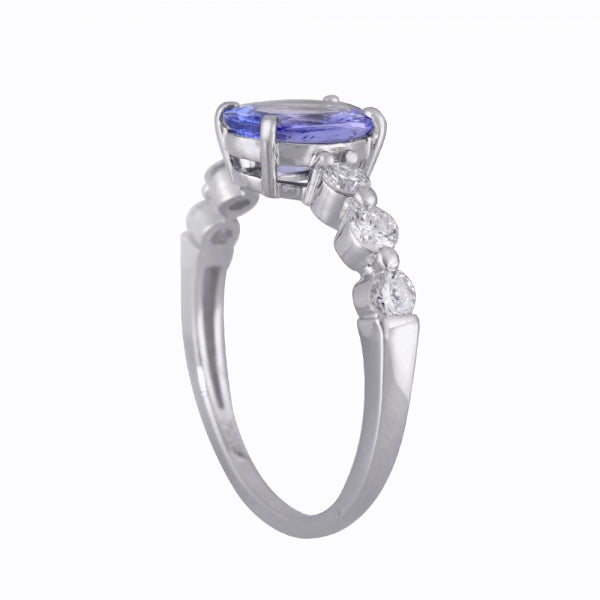 タンザナイト/ダイヤモンド PTリング(オーバル/12月誕生石)《WRGN3350》