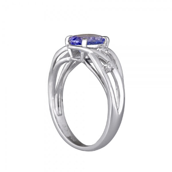 タンザナイト/ダイヤモンド PTリング(オーバル/12月誕生石)《WRGN3351》