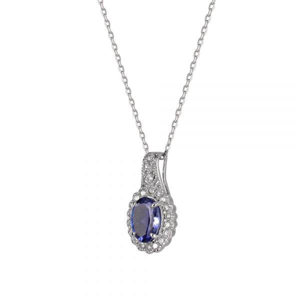 タンザナイト/ダイヤモンド プラチナネックレス(オーバル/12月誕生石)《WPDN3352》