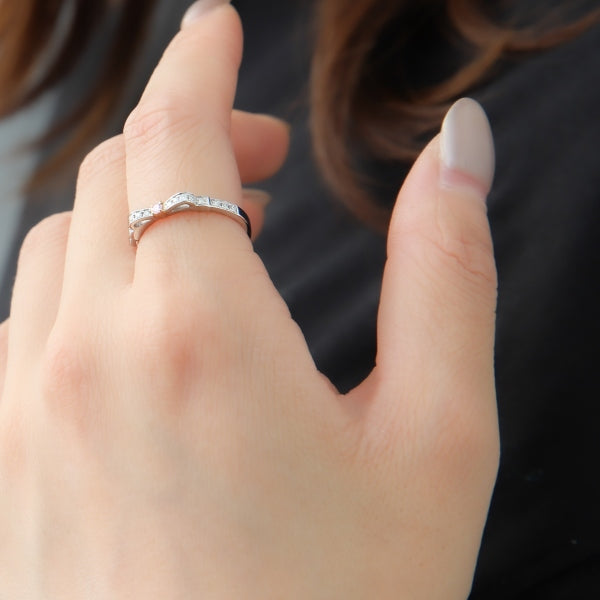 ピンクダイヤモンド/ダイヤモンド プラチナ /K18リング(アーガイル/リボンモチーフ/4月誕生石/アーガイルカード付き)《JRGD1783》