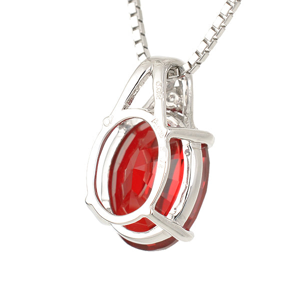 ルビー/ダイヤモンド プラチナネックレス(クレサンベール/オーバル/7月誕生石)《WPDR2699》