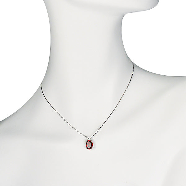 ルビー/ダイヤモンド プラチナネックレス(クレサンベール/オーバル/7月誕生石)《WPDR2699》