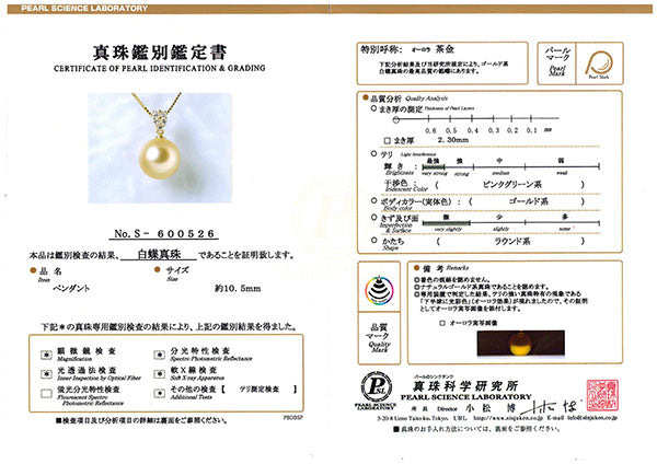 パール/ダイヤモンド K18リング(白蝶真珠/オーロラ茶金/ゴールド系/10.0mmUP/6月誕生石/真珠鑑別鑑定書付き)《JRGQ1236》