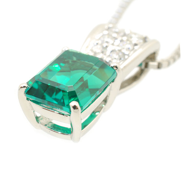 エメラルド/ダイヤモンド プラチナネックレス(クレサンベール/5月誕生石)《BPDE7494》