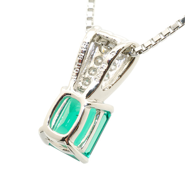 エメラルド/ダイヤモンド プラチナネックレス(クレサンベール/5月誕生石)《BPDE7494》