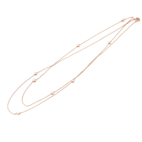 ダイヤモンド K18ネックレス(計0.45カラット/ステーション/ロング/リバーシブル/4月誕生石)《JNKD1290》