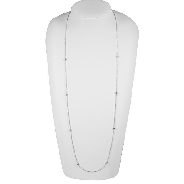 ダイヤモンド プラチナネックレス(計0.45カラット/ステーション/ロング/リバーシブル/4月誕生石)《JNKD1289》