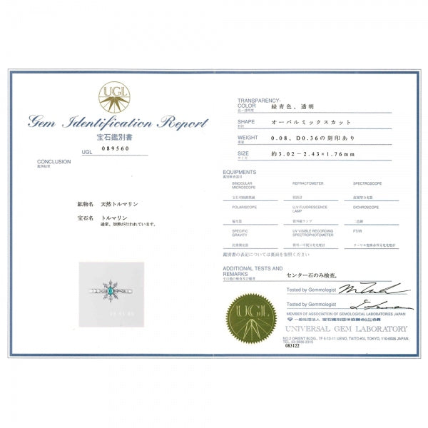 トルマリン/ダイヤモンド プラチナリング(ネオンブルー/オーバル/フラワーモチーフ/10月誕生石)《JRGN1804》