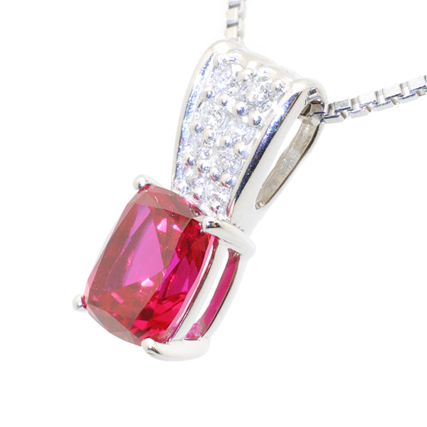 ルビー/ダイヤモンド プラチナネックレス(クレサンベール/7月誕生石)《BPDR7494》