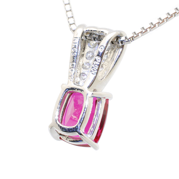 ルビー/ダイヤモンド プラチナネックレス(クレサンベール/7月誕生石)《BPDR7494》