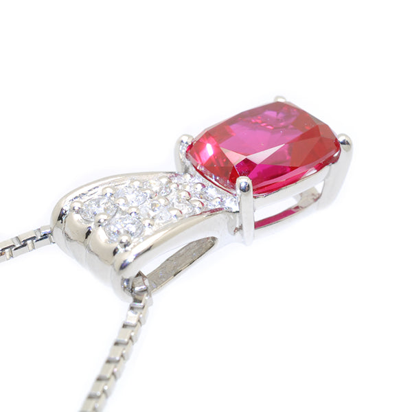 ルビー/ダイヤモンド プラチナネックレス(クレサンベール/7月誕生石)《BPDR7494》