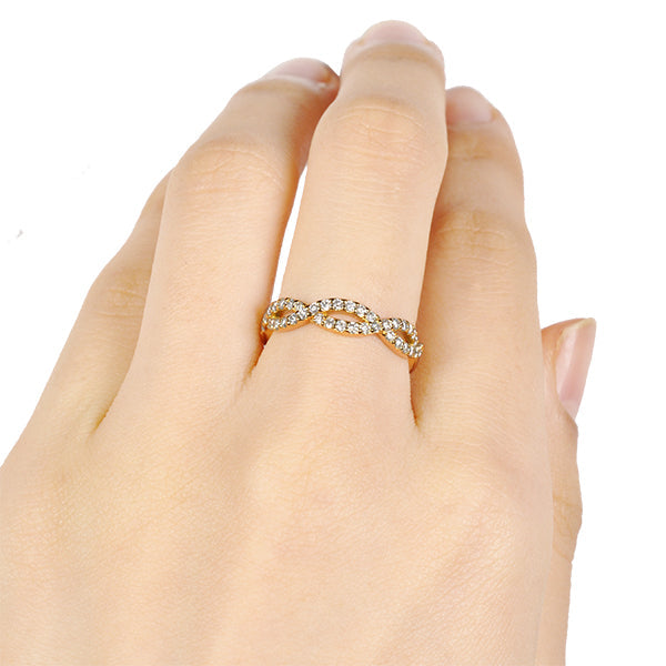 ダイヤモンド K18リング(計0.35カラット/クロスモチーフ/4月誕生石)《BRGD3062W》