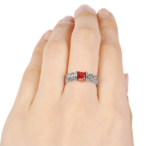 パパラチアサファイア K18リング(クレサンベール/プリンセス/アンティーク風/9月誕生石)《WRGP2948》