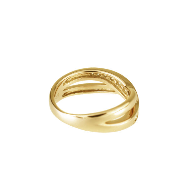 ダイヤモンド K18リング(計0.15カラット/ピンキーリング/クロスモチーフ/4月誕生石)《B03D3142》