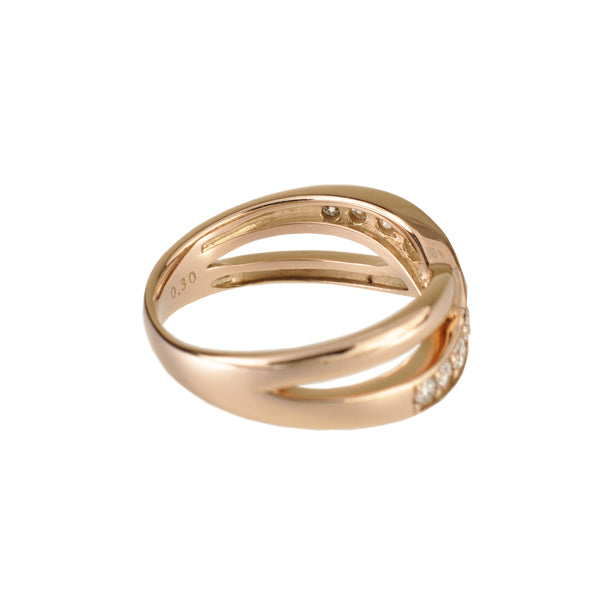 ダイヤモンド K18リング(計0.3カラット/ピンキーリング/クロスモチーフ/4月誕生石)《B03D3146》