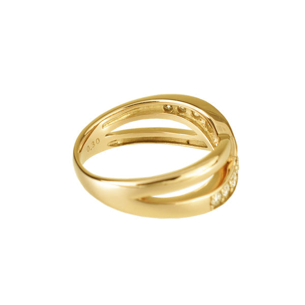 ダイヤモンド K18リング(計0.3カラット/ピンキーリング/クロスモチーフ/4月誕生石)《B03D3145》