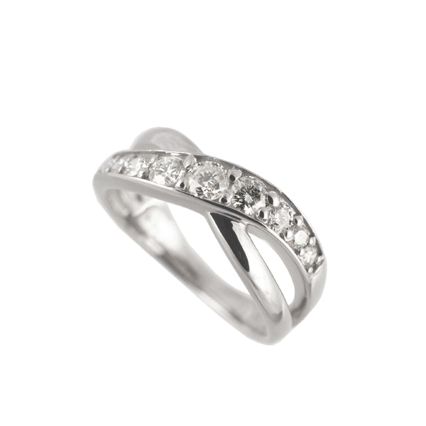 ダイヤモンド プラチナリング(計0.3カラット/ピンキーリング/クロスモチーフ/4月誕生石)《B03D3144》