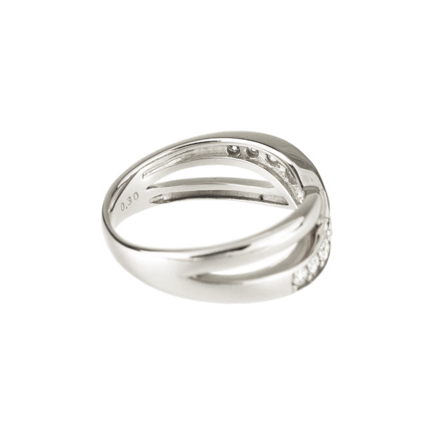 ダイヤモンド プラチナリング(計0.3カラット/ピンキーリング/クロスモチーフ/4月誕生石)《B03D3144》