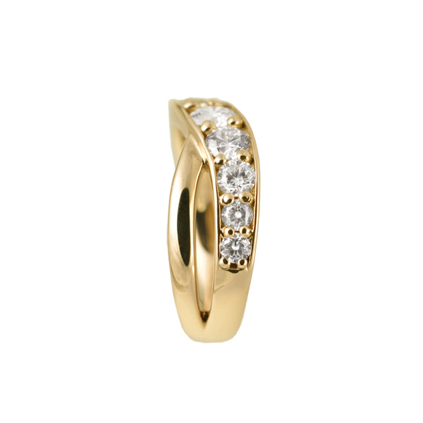 ダイヤモンド K18リング(計0.5カラット/ピンキーリング/クロスモチーフ/4月誕生石)《B03D3148》