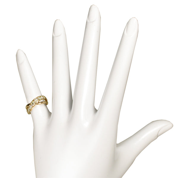 ダイヤモンド K18リング(計0.5カラット/ピンキーリング/クロスモチーフ/4月誕生石)《B03D3148》