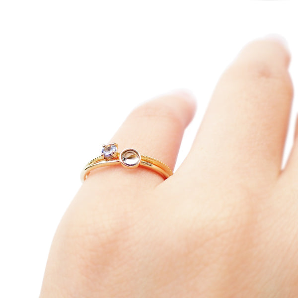 タンザナイト K18リング(パレット/ミル打ち/12月誕生石)《WRGN3015》