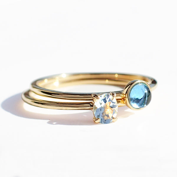 アクアマリン K18リング(パレット/オーバル/ライン/3月誕生石)《WRGN3018》