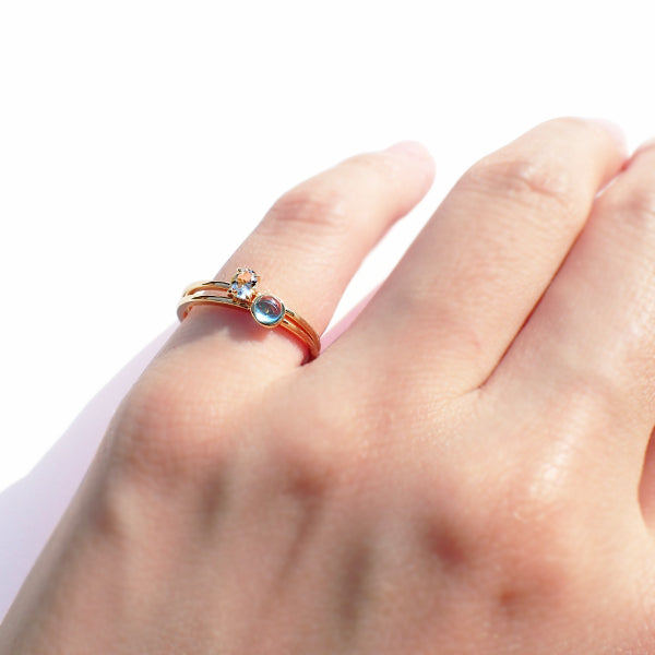 アクアマリン K18リング(パレット/オーバル/ライン/3月誕生石)《WRGN3018》