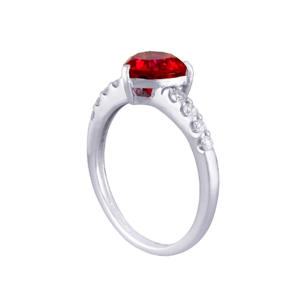 ルビー/ダイヤモンド プラチナリング(クレサンベール/トリリアント/7月誕生石)《WRGR3196》