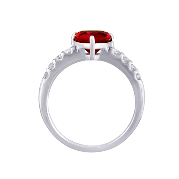 ルビー/ダイヤモンド プラチナリング(クレサンベール/トリリアント/7月誕生石)《WRGR3196》