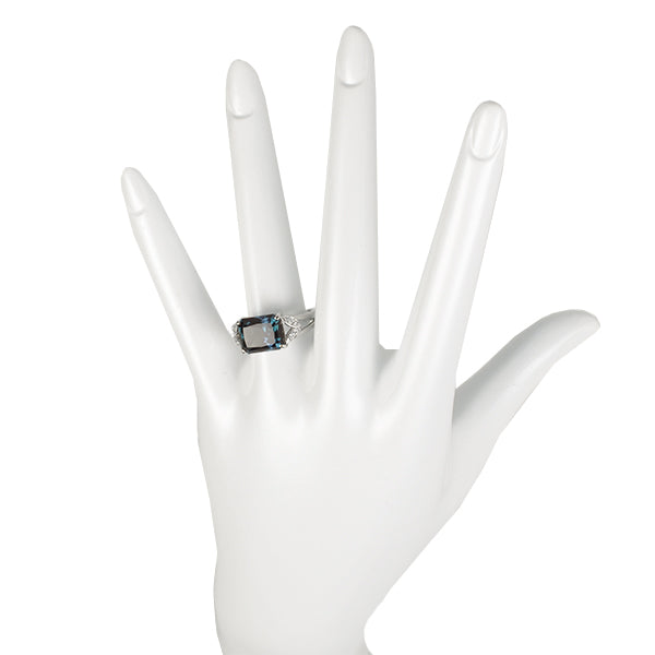 アレキサンドライト/ダイヤモンド プラチナリング(クレサンベール/ラディアントカット/6月誕生石)《WRGA2700》