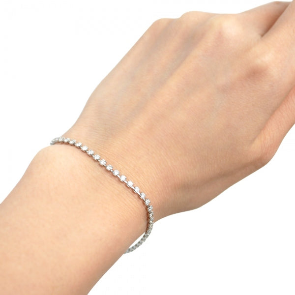 ダイヤモンド プラチナブレスレット(計2.0カラット/テニス/4月誕生石)《WBCD3973》