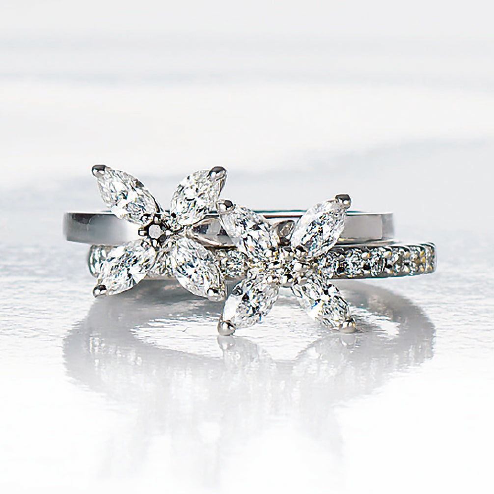 ダイヤモンド プラチナリング(4月誕生石/鑑別書付き)《14DB0103》