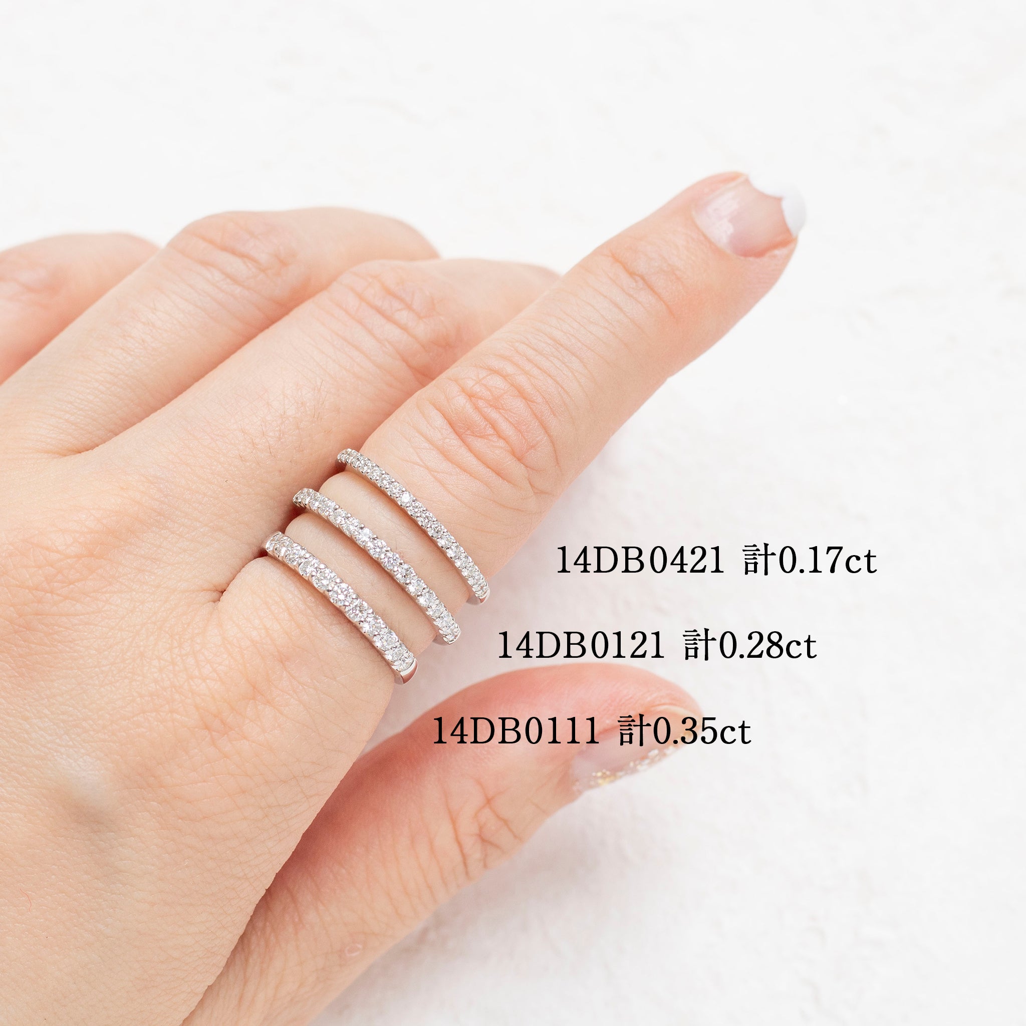 ダイヤモンド プラチナリング(計0.35カラット/ハーフエタニティ/4月誕生石/鑑別書付)《14DB0111》