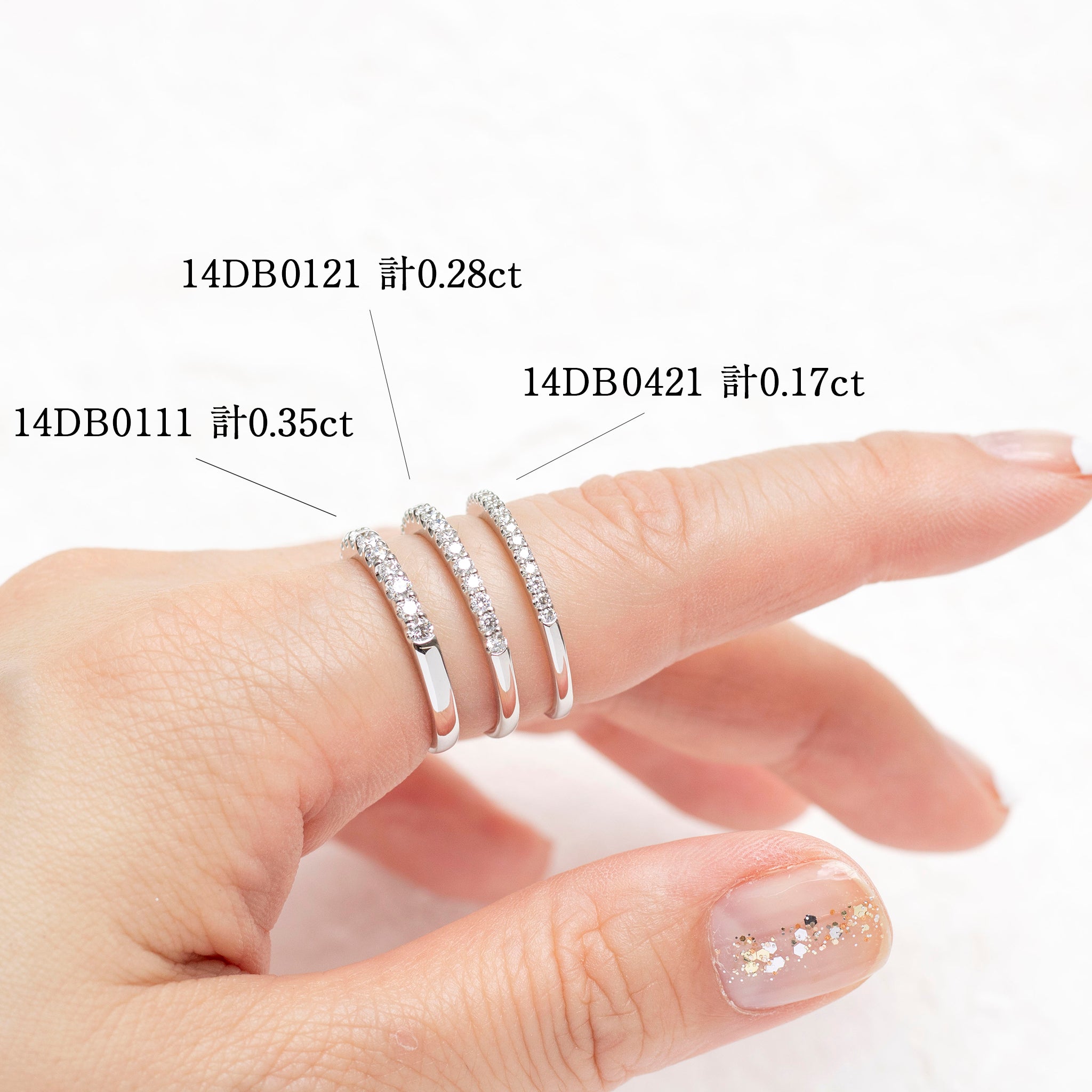 ダイヤモンド プラチナリング(計0.35カラット/ハーフエタニティ/4月誕生石/鑑別書付)《14DB0111》