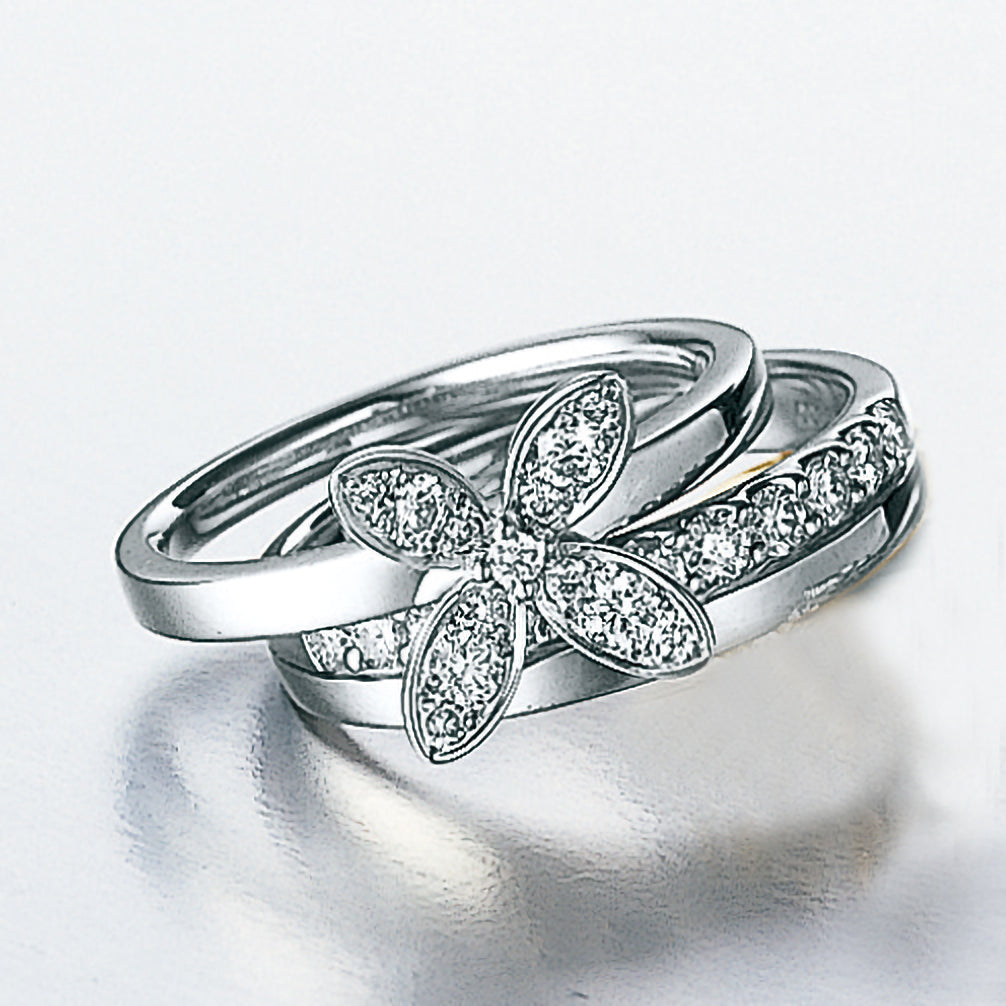 ダイヤモンド プラチナリング(4月誕生石/鑑別書付)《14DB0131》