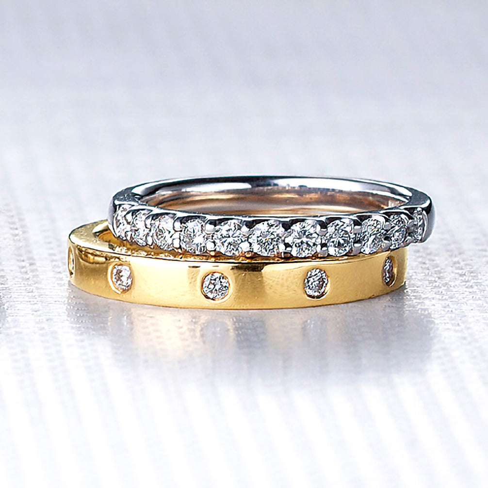 ダイヤモンド K18リング(4月誕生石/鑑別書付)《14DB0153》